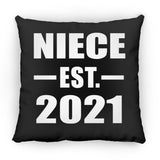 Niece Established EST. 2021 - Throw Pillow Black