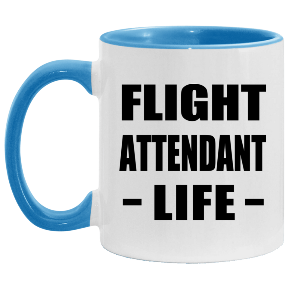 Flight Attendant Life - 11oz Accent Mug Blue