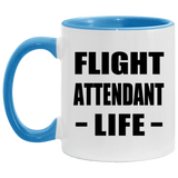 Flight Attendant Life - 11oz Accent Mug Blue