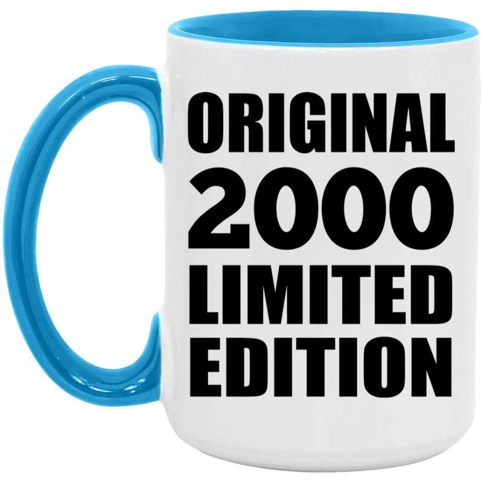 24th Birthday Original 2000 Limited Edition - 15oz Accent Mug Blue