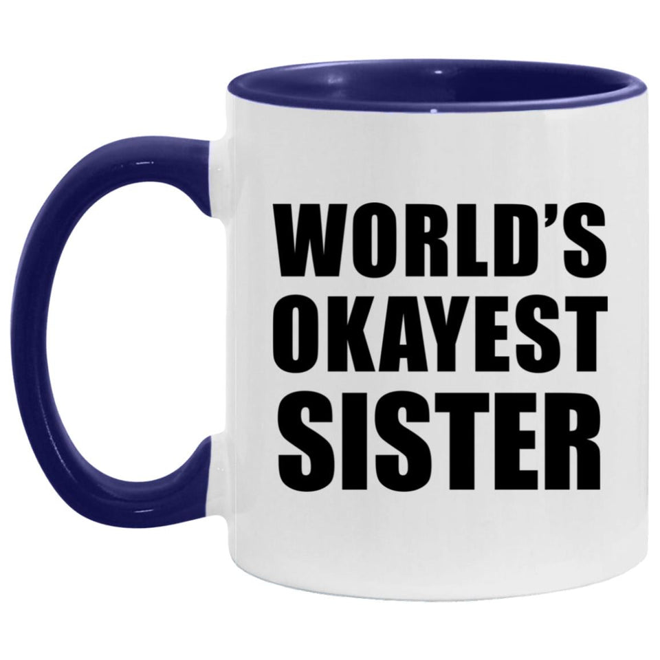 World's Okayest Sister - 11oz Accent Mug Purple