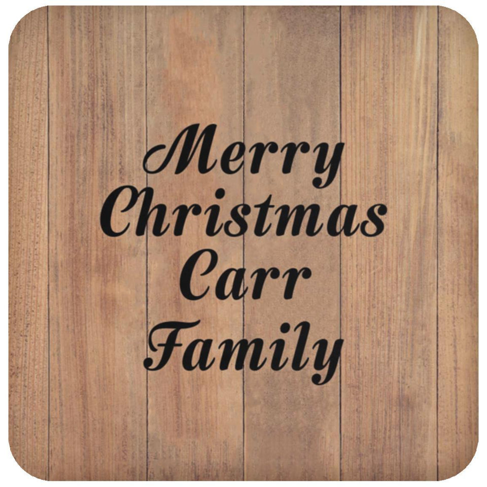 Merry Christmas Carr Family - Drink Coaster C
