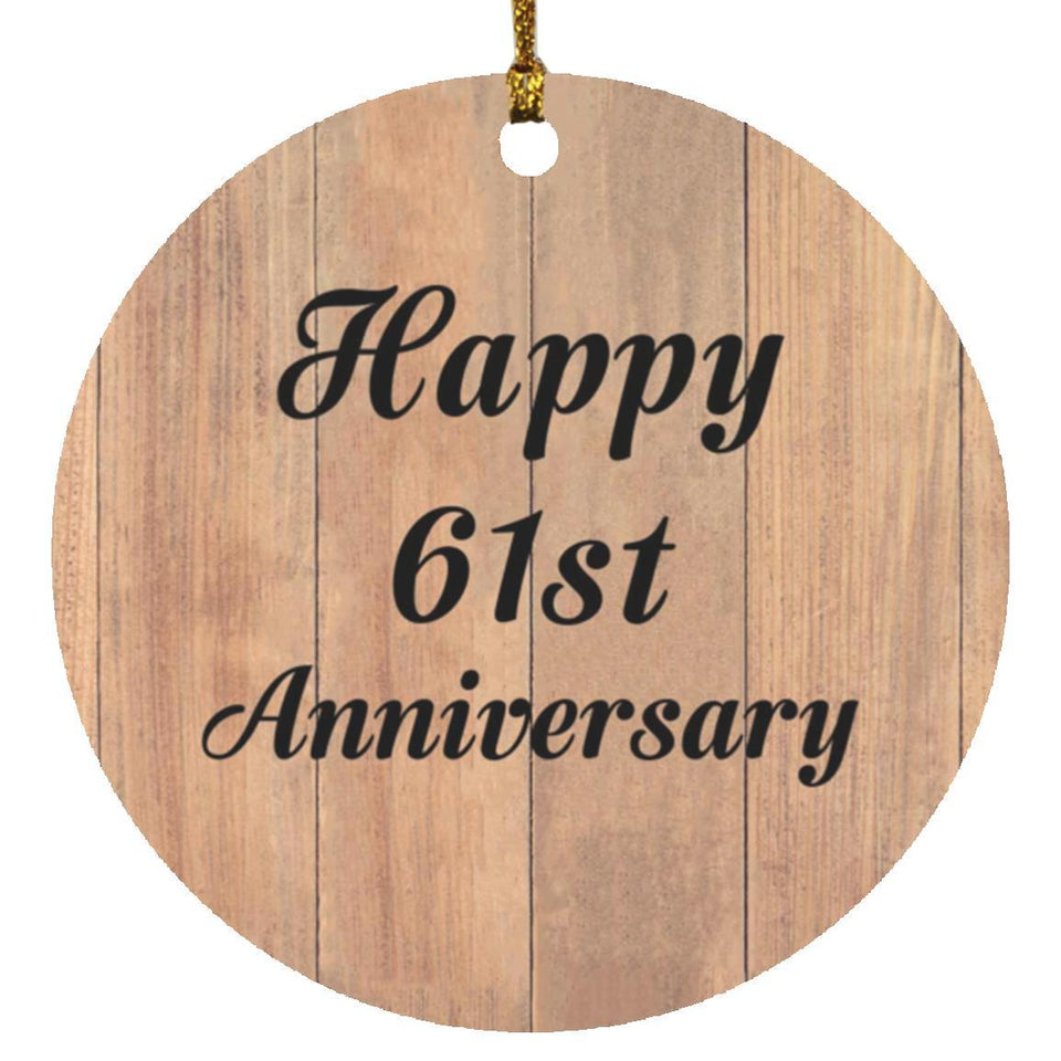 Happy 61st Anniversary - Circle Ornament C