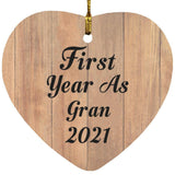 First Year As Gran 2021 - Heart Ornament C
