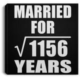 34th Anniversary Married For Square Root of 1156 Years - Canvas Square