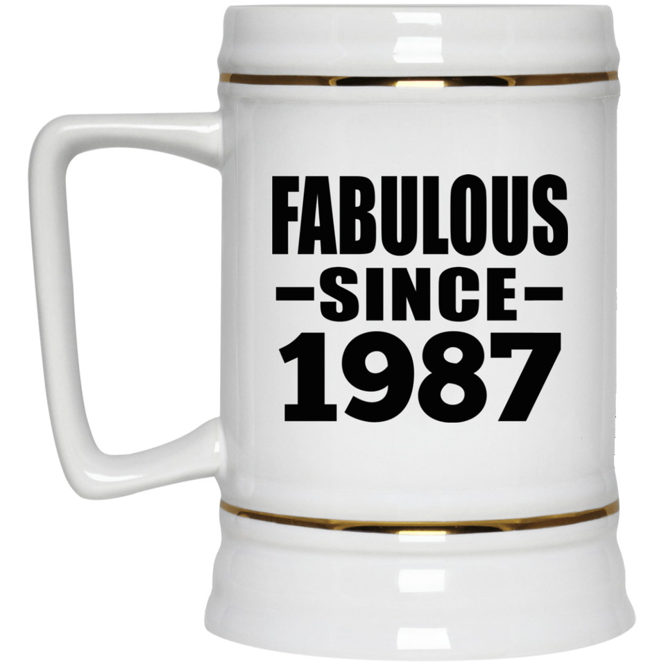 37th Birthday Fabulous Since 1987 - Beer Stein