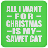 All I Want For Christmas Is My Sawet Cat - Coaster