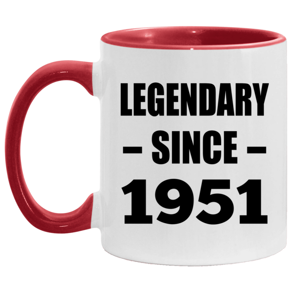 73rd Birthday Legendary Since 1951 - 11oz Accent Mug Red