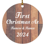 First Christmas As Fiancee & Fiance 2024 - Circle Ornament E