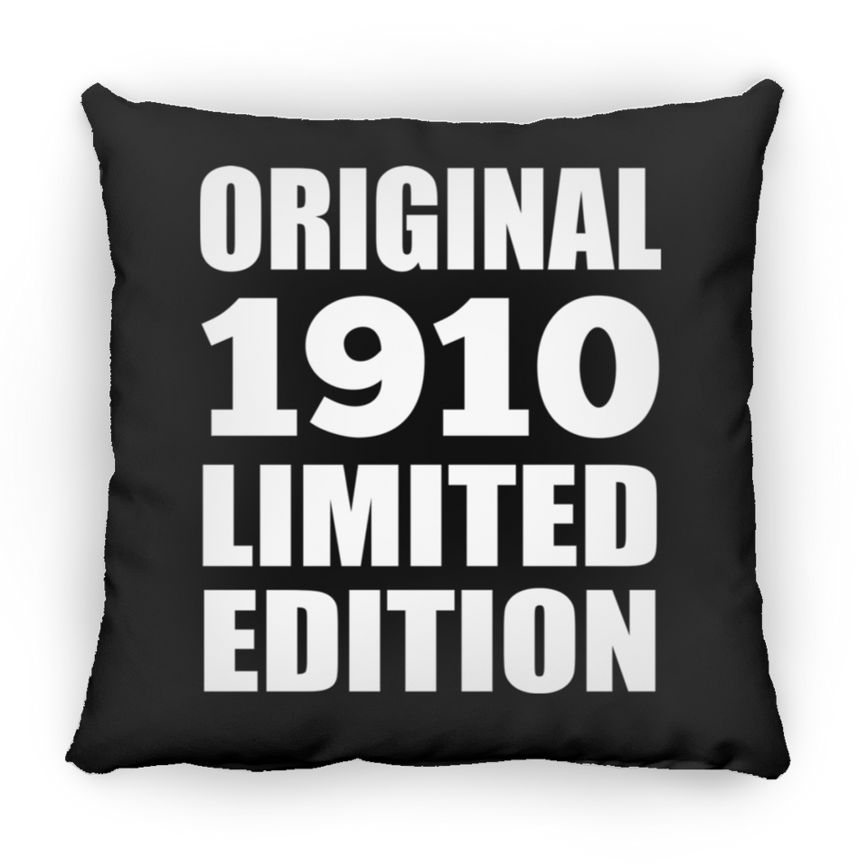 114th Birthday Original 1910 Limited Edition - Throw Pillow Black