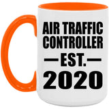 Air Traffic Controller Established EST. 2020 - 15oz Accent Mug Orange