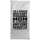 Proud Military Personnel Mom Of Awesome Daughter - Hand Towel