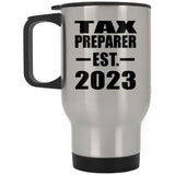 Tax Preparer Established EST. 2023 - Silver Travel Mug