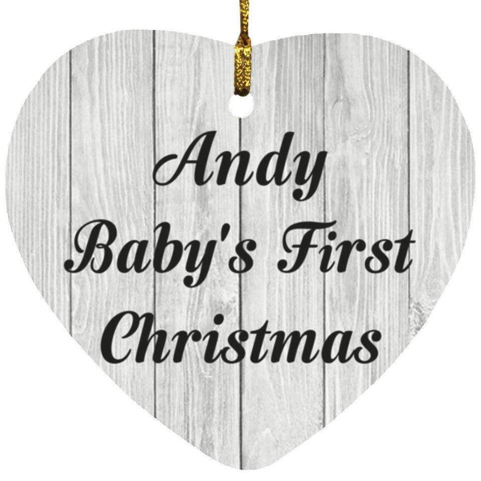 Andy Baby's First Christmas - Heart Ornament F