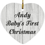 Andy Baby's First Christmas - Heart Ornament F