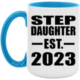 Step Daughter Established EST. 2023 - 15oz Accent Mug Blue