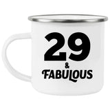 29th Birthday 29 & Fabulous - 12oz Camping Mug