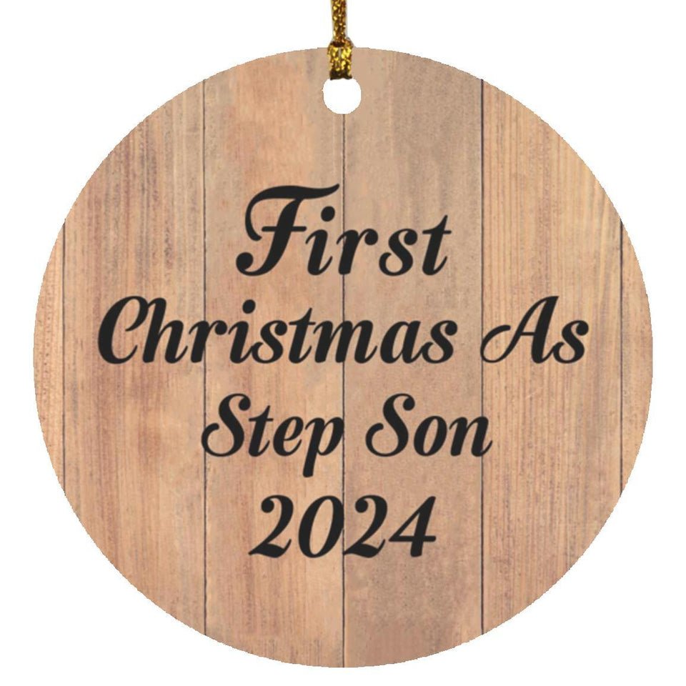 First Christmas As Step Son 2024 - Circle Ornament C