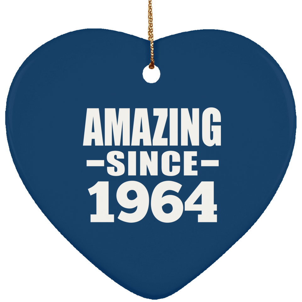 60th Birthday Amazing Since 1964 - Heart Ornament