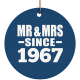 57th Anniversary Mr & Mrs Since 1967 - Circle Ornament