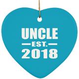 Uncle Established EST. 2018 - Heart Ornament