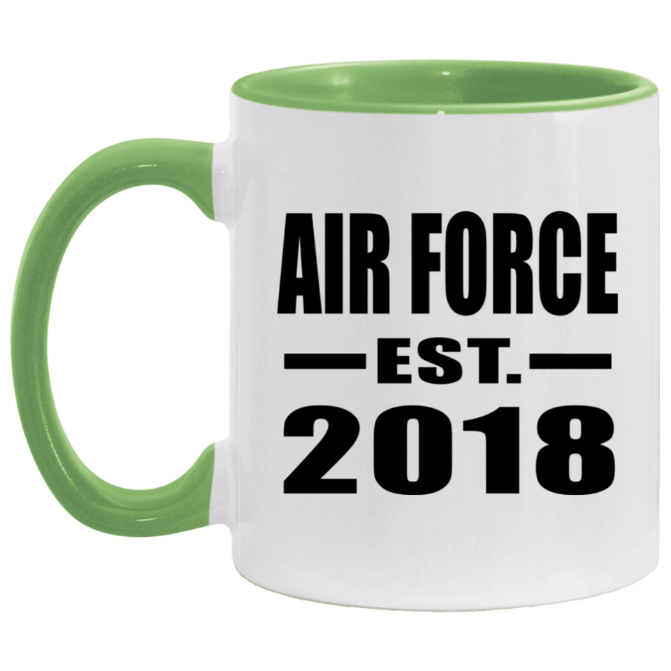 Air Force Established EST. 2018 - 11oz Accent Mug Green