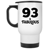 93rd Birthday 93 & Fabulous - White Travel Mug