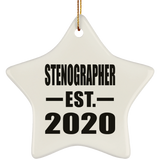 Stenographer Established EST. 2020 - Star Ornament