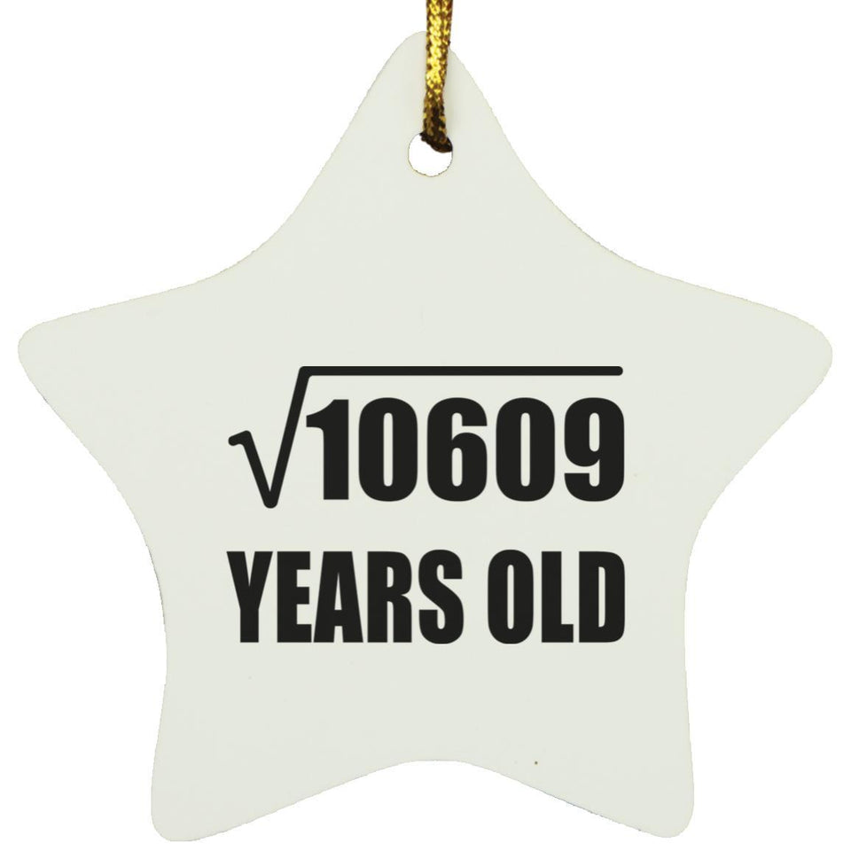 103rd Birthday Square Root of 10609 Years Old - Star Ornament