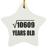 103rd Birthday Square Root of 10609 Years Old - Star Ornament