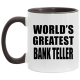 World's Greatest Bank Teller - 11oz Accent Mug Black