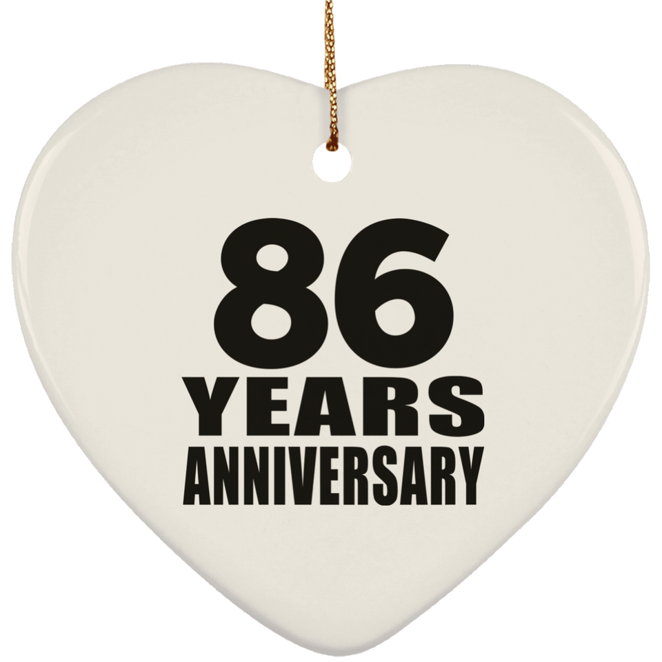 86th Anniversary 86 Years - Heart Ornament