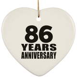 86th Anniversary 86 Years - Heart Ornament