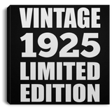 99th Birthday Vintage 1925 Limited Edition - Canvas Square