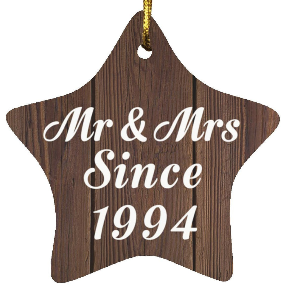 30th Anniversary Mr & Mrs Since 1994 - Star Ornament D