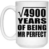 70th Anniversary Square Root of 4900 Years of Mr Perfect - 15oz Coffee Mug