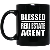 Blessed Real Estate Agent - 11oz Coffee Mug Black