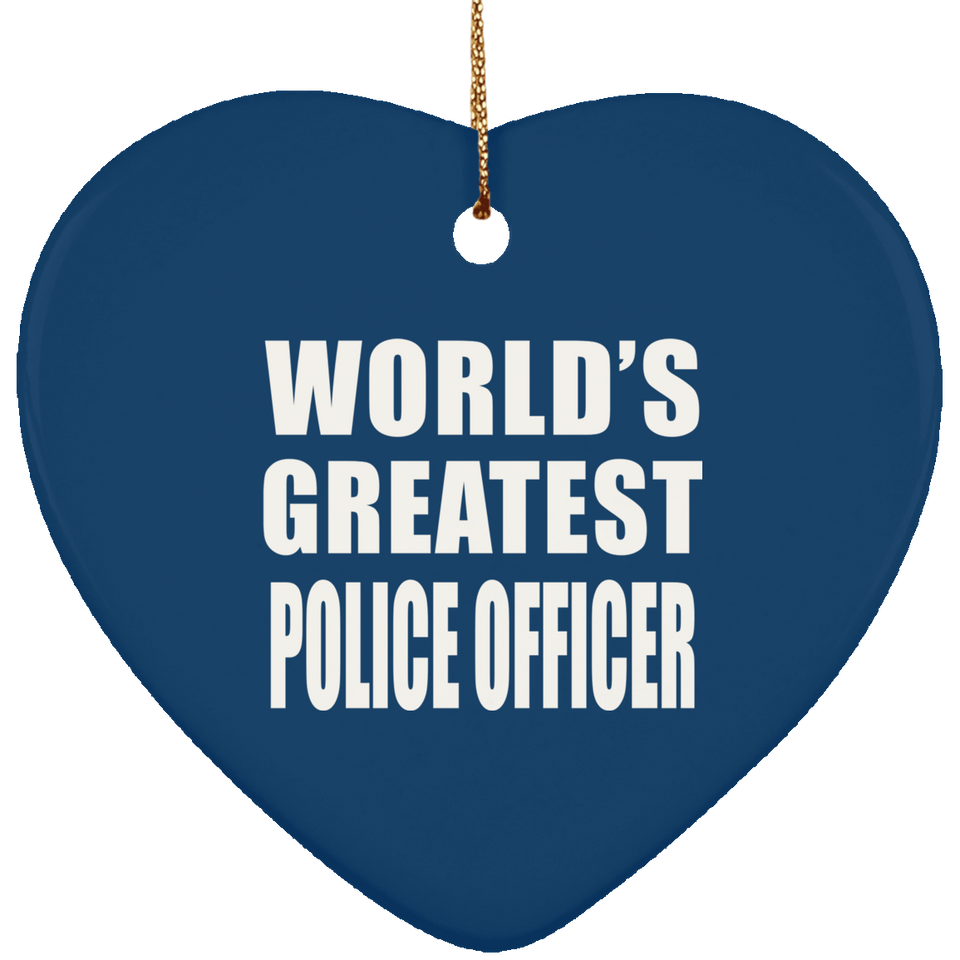 World's Greatest Police Officer - Heart Ornament