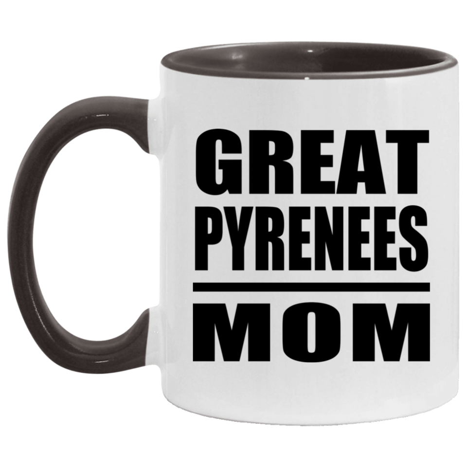 Great Pyrenees Mom - 11oz Accent Mug Black