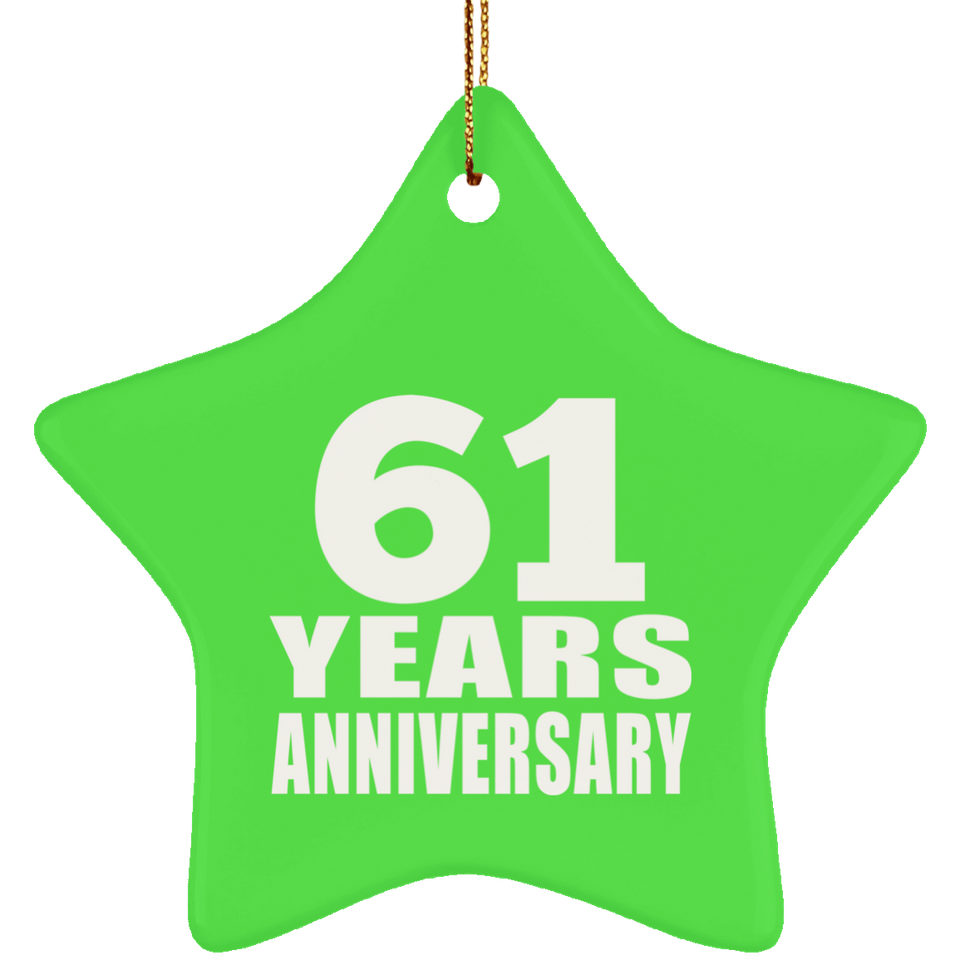61st Anniversary 61 Years - Star Ornament
