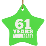61st Anniversary 61 Years - Star Ornament