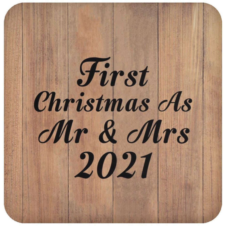 First Christmas As Mr & Mrs 2021 - Drink Coaster C