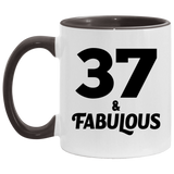 37th Birthday 37 & Fabulous - 11oz Accent Mug Black