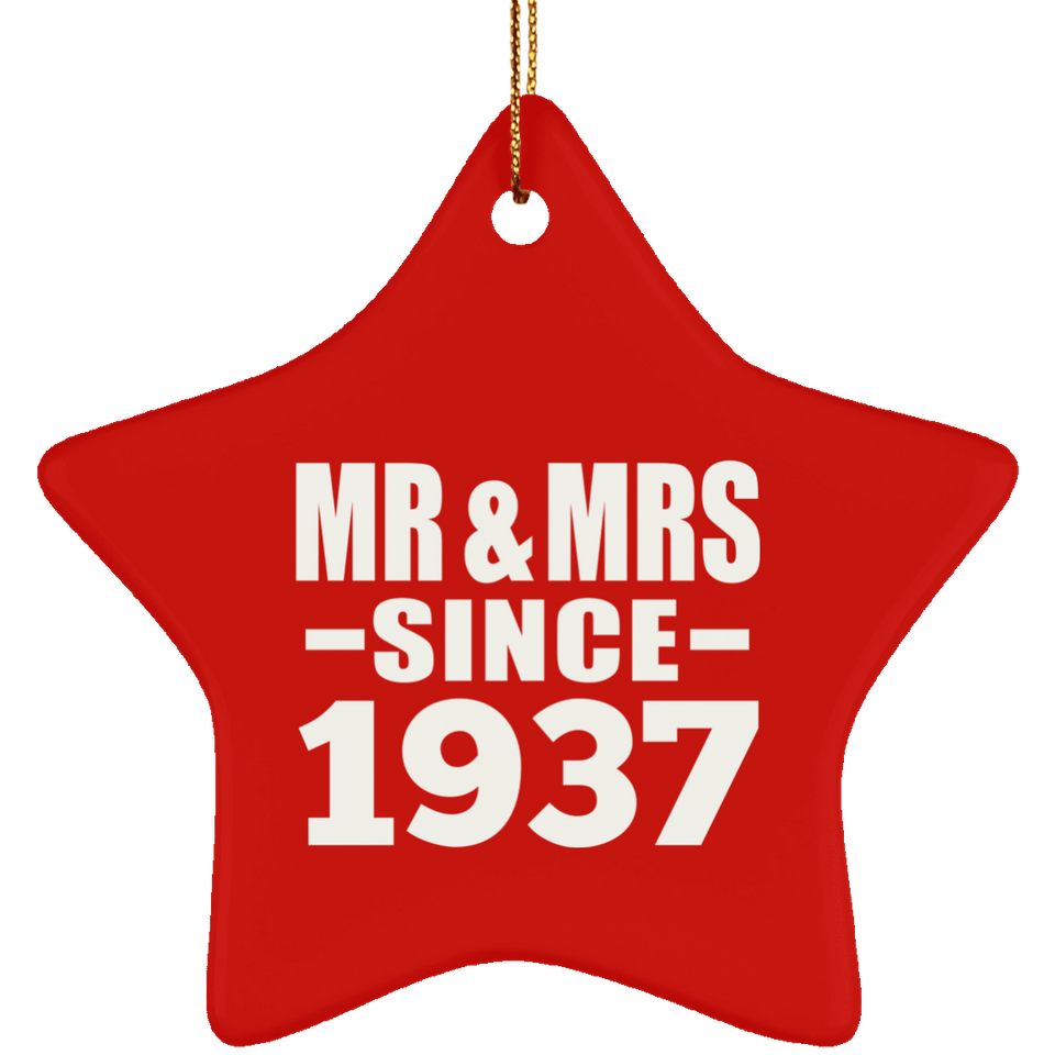 87th Anniversary Mr & Mrs Since 1937 - Star Ornament