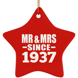 87th Anniversary Mr & Mrs Since 1937 - Star Ornament
