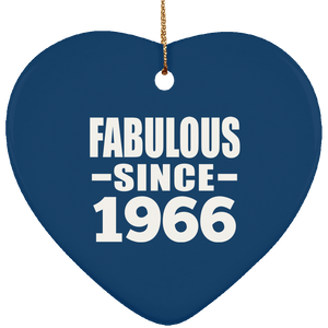 58th Birthday Fabulous Since 1966 - Heart Ornament