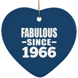 58th Birthday Fabulous Since 1966 - Heart Ornament