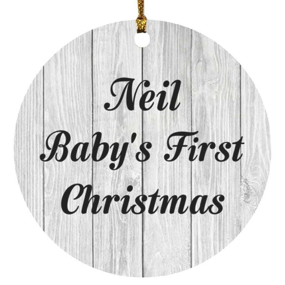 Neil Baby's First Christmas - Circle Ornament F