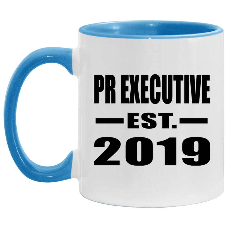 Pr Executive Established EST. 2019 - 11oz Accent Mug Blue