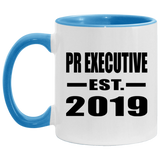 Pr Executive Established EST. 2019 - 11oz Accent Mug Blue